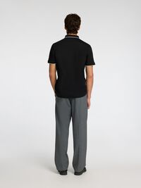 SHORT SLEEVED POLO SHIRT, Black, highres