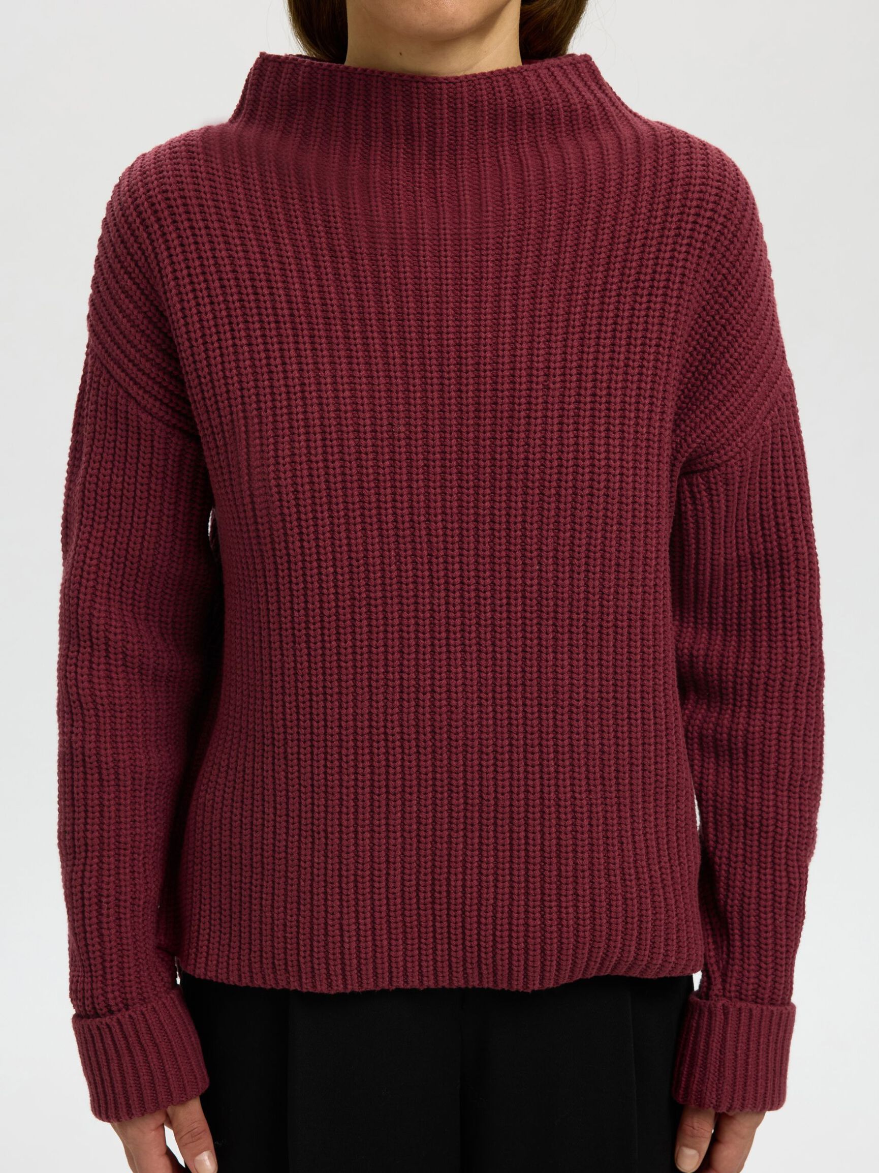 OVERSIZED PULLOVER, Tawny Port, highres