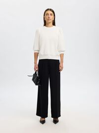 PUFF SLEEVE SWEATSHIRT, Snow White, highres