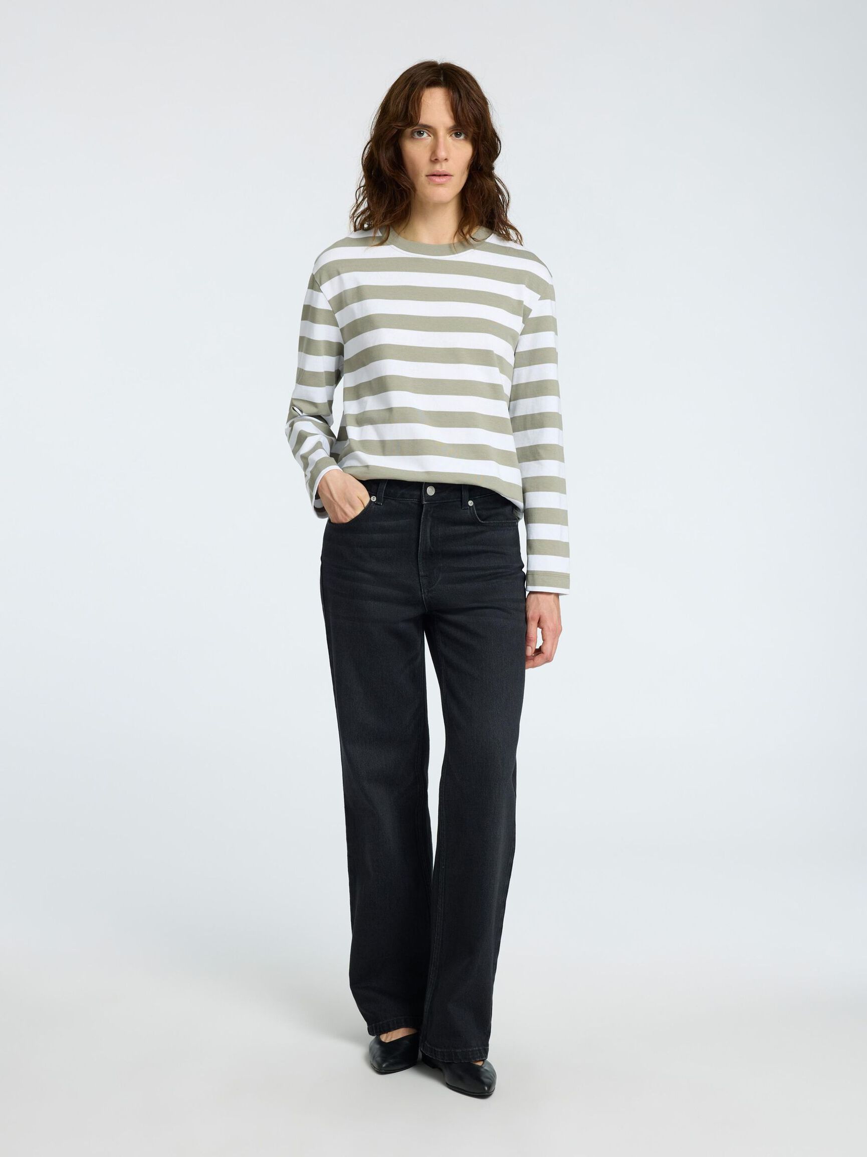 STRIPED LONG-SLEEVED T-SHIRT, Vetiver, highres