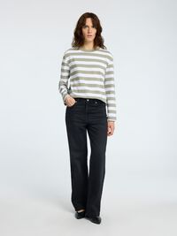 STRIPED LONG-SLEEVED T-SHIRT, Vetiver, highres