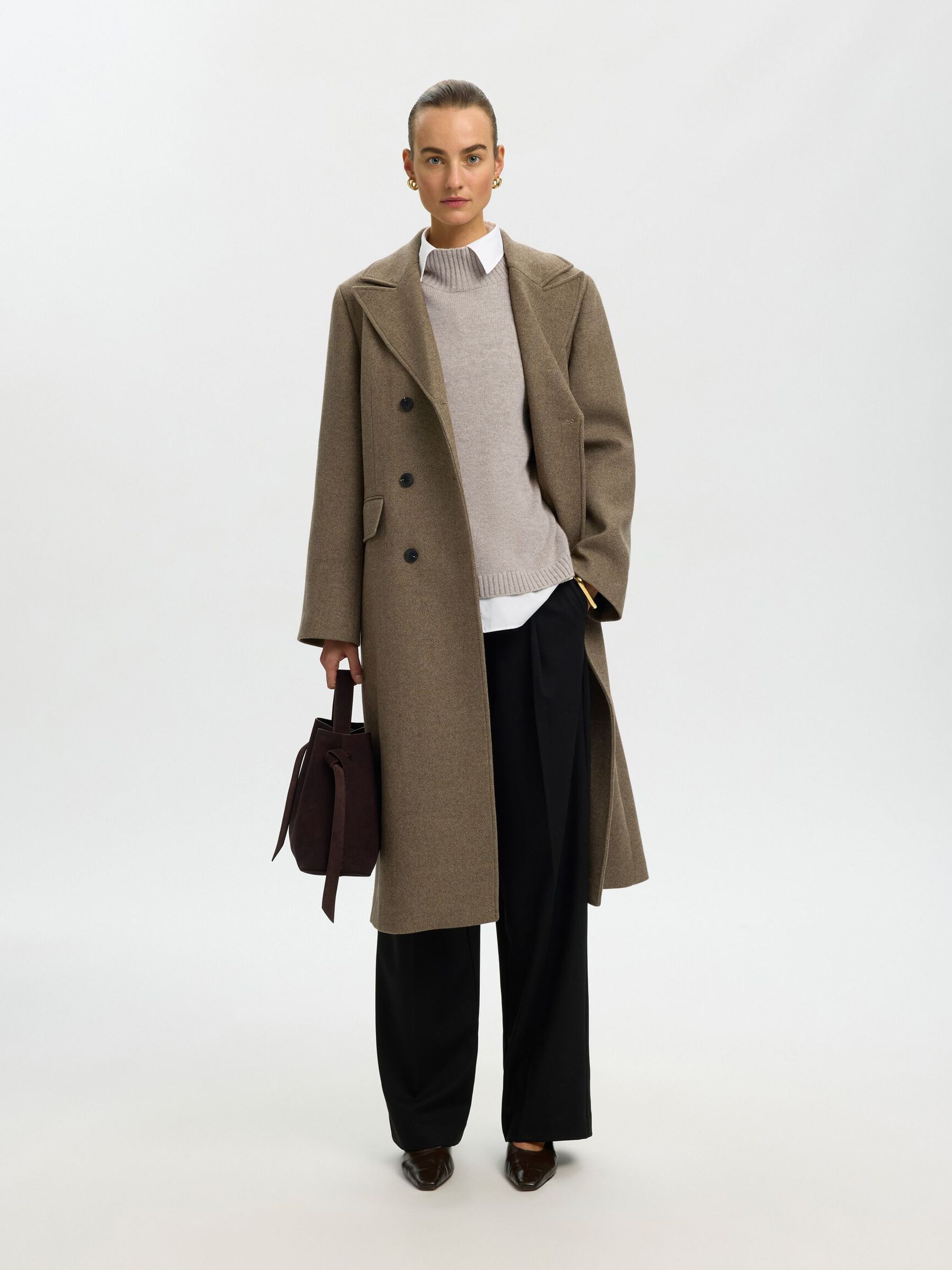 CASHMERE-BLANDING STRIKTRØJE, Irish Cream, highres