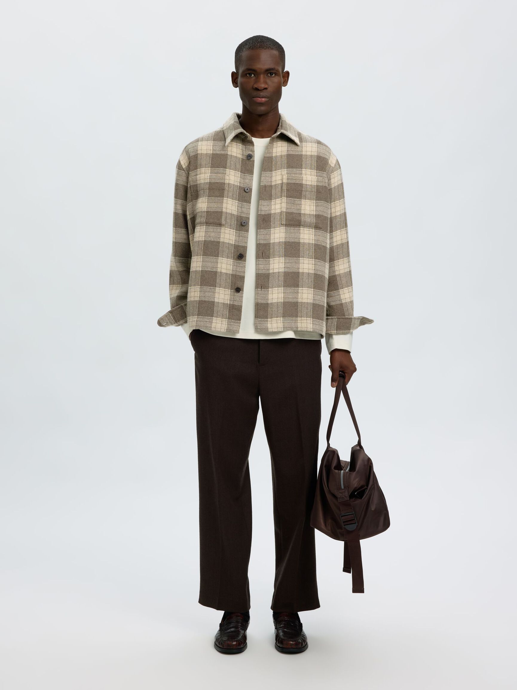 REGULAR FIT OVERSHIRT, Oatmeal, highres