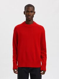 CASHMERE BLEND KNITTED PULLOVER, Equestrian Red, highres