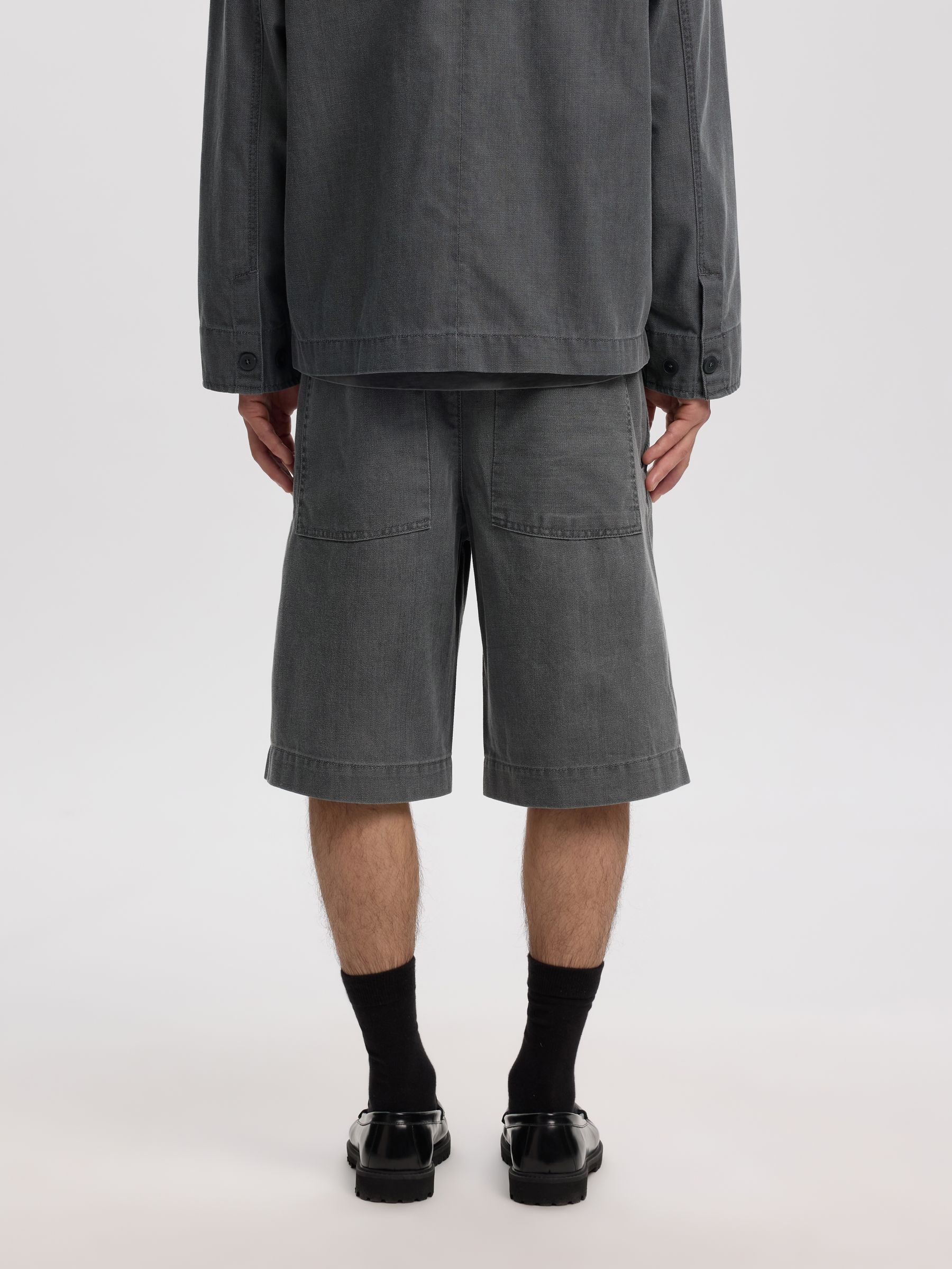 SELVEDGE DENIM SHORTS, Light Grey Denim, highres