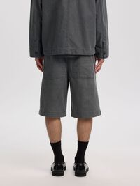 SELVEDGE DENIM SHORTS, Light Grey Denim, highres