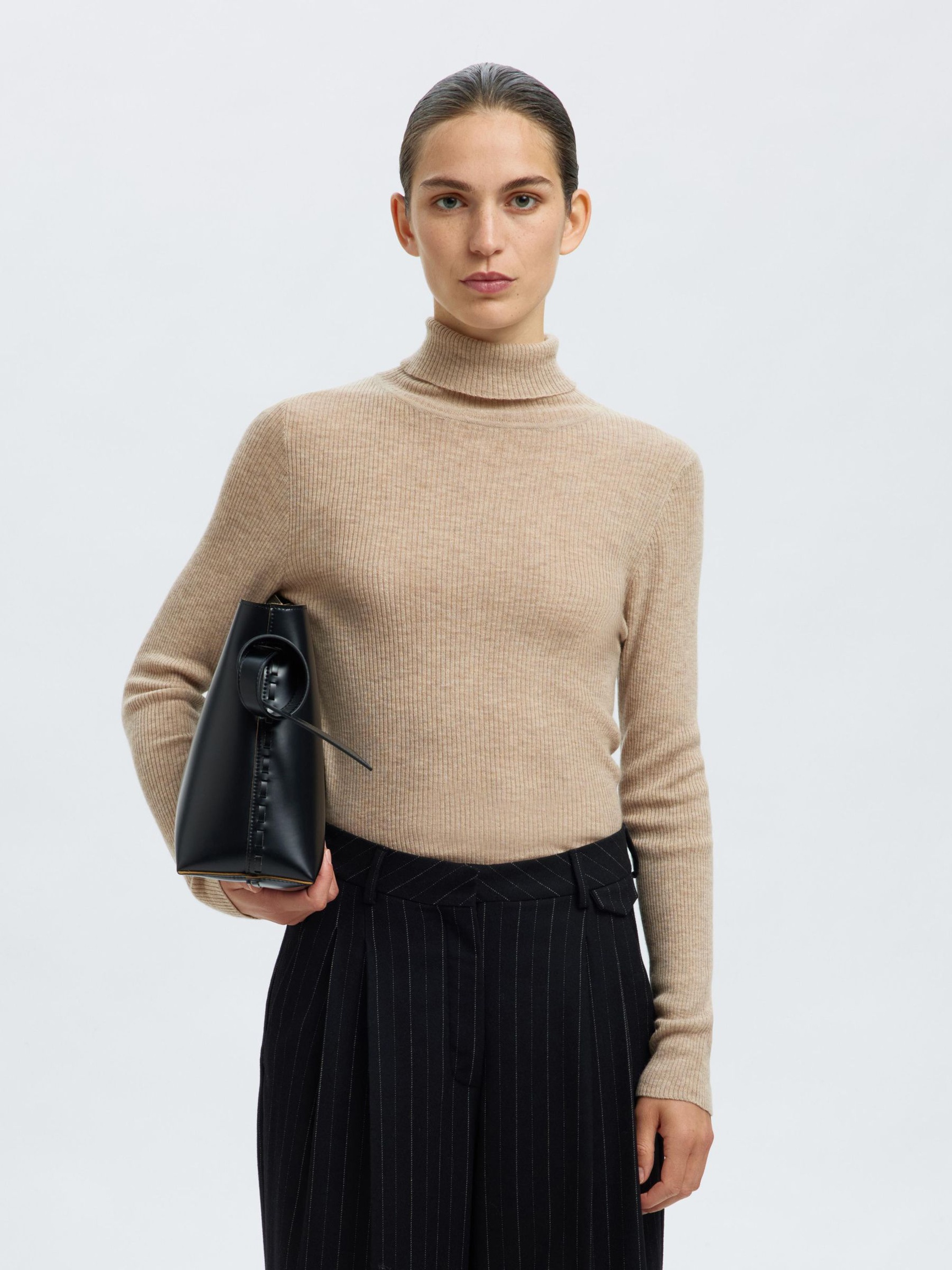 WOOL BLEND TURTLENECK, Island Fossil, highres