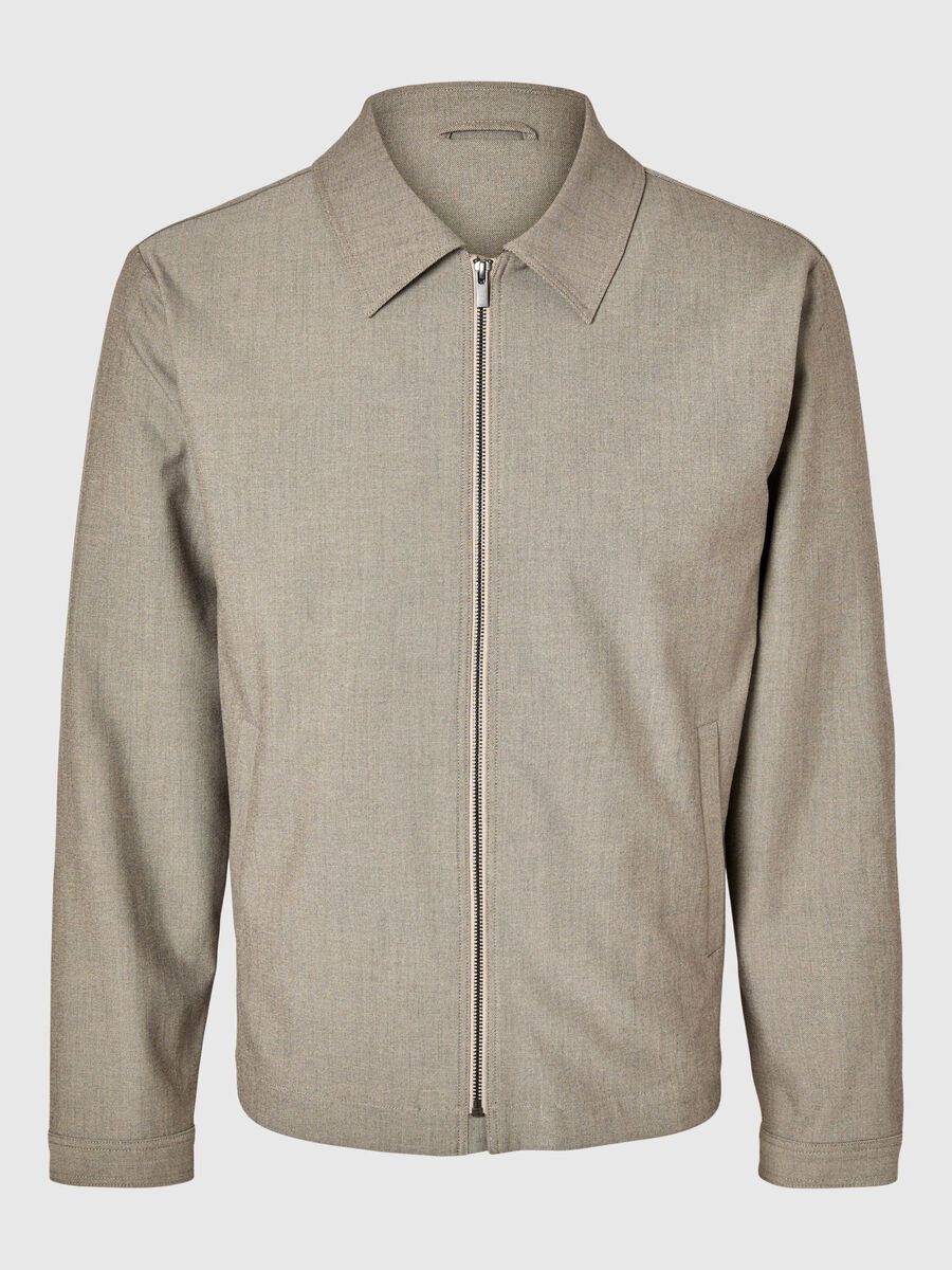 Selected ZIPPED  JACKET, Sand, highres - 16095356_Sand_001.jpg