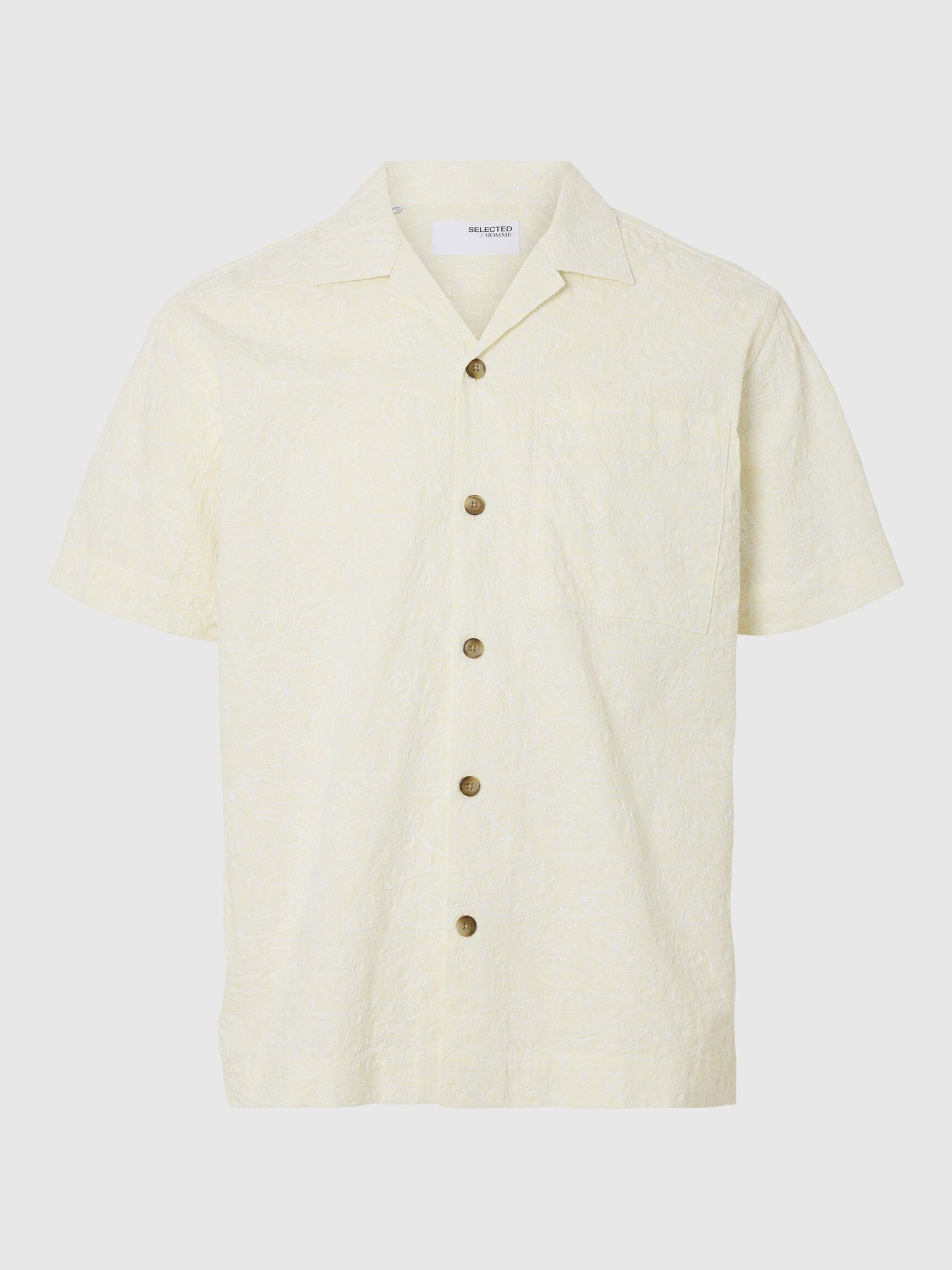 ALGODÓN 100 % CAMISA DE MANGA CORTA, Egret, highres