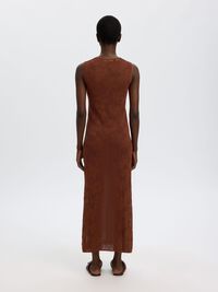 SLEEVELESS COTTON MAXI DRESS, Cherry Mahogany, highres