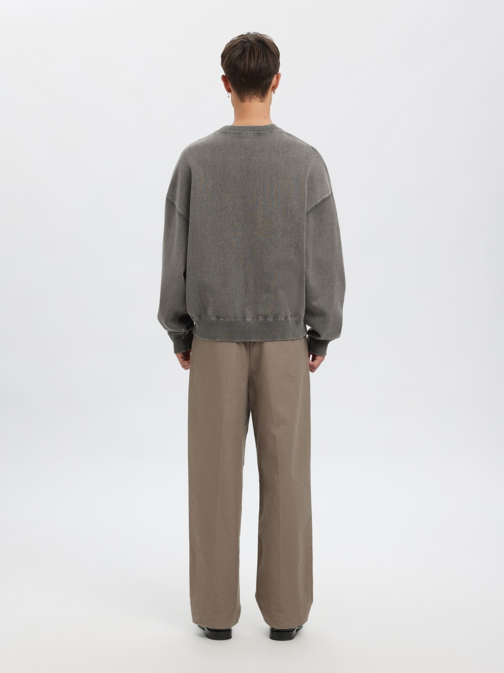 OVERSIZE PULL EN MAILLE, Grey Melange, highres