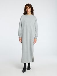 LONG SWEATSHIRT DRESS, Light Grey Melange, highres