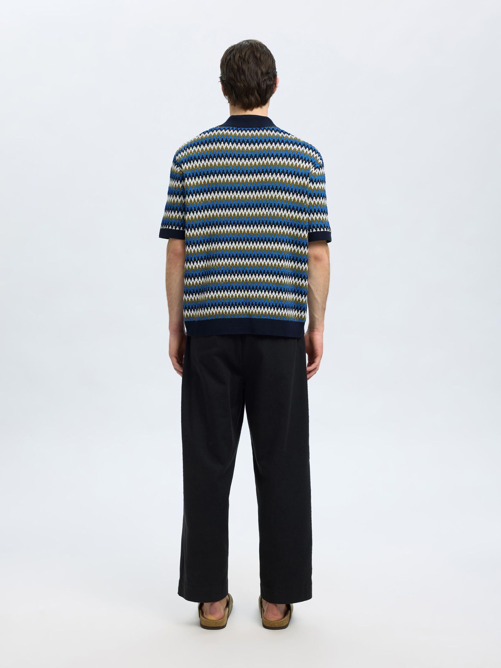 MET KORTE MOUWEN GEBREIDE POLO, Sky Captain, highres