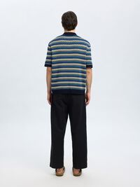 MET KORTE MOUWEN GEBREIDE POLO, Sky Captain, highres