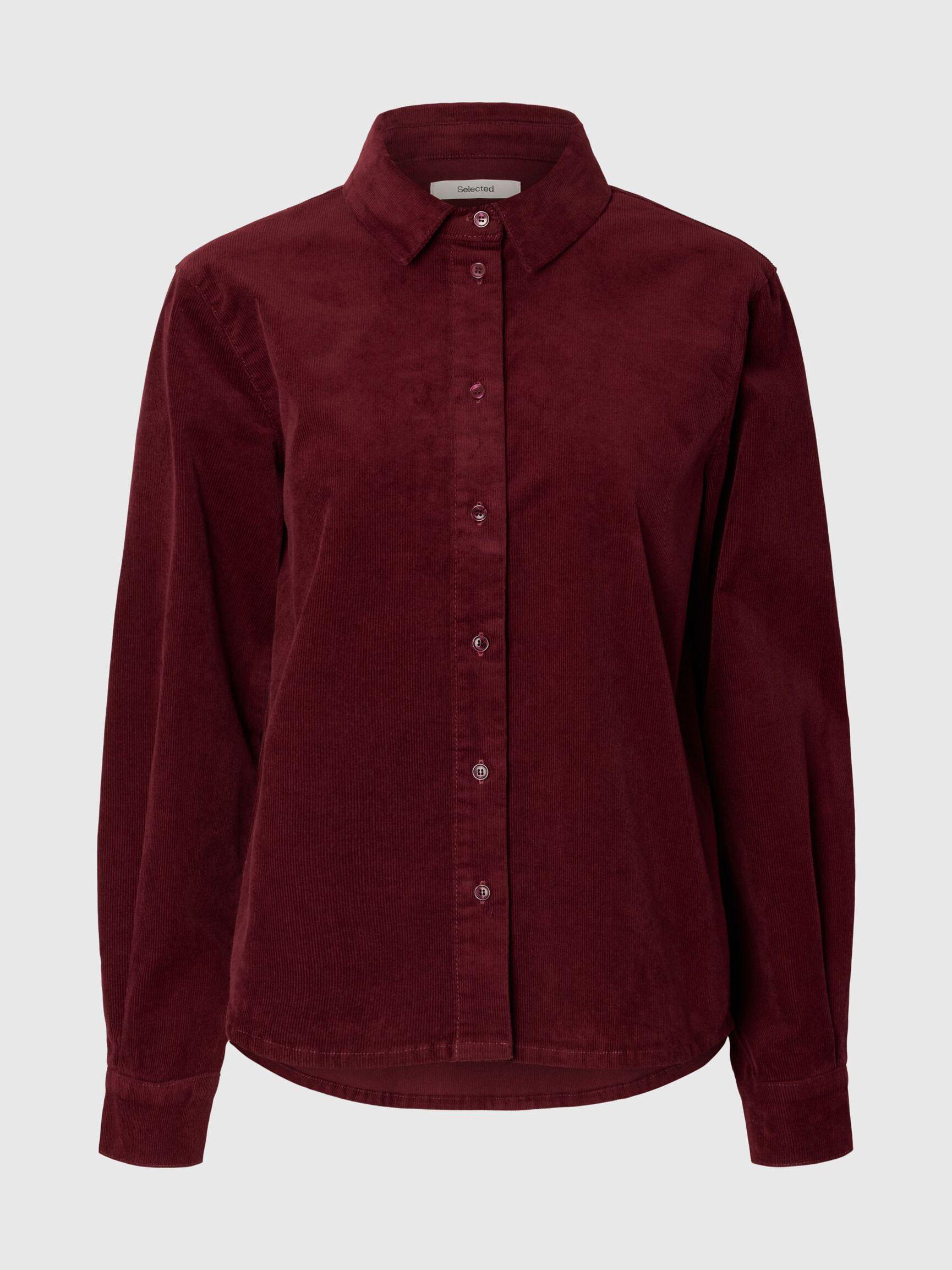 REGULAR FIT CORDUROY SHIRT, Tawny Port, highres
