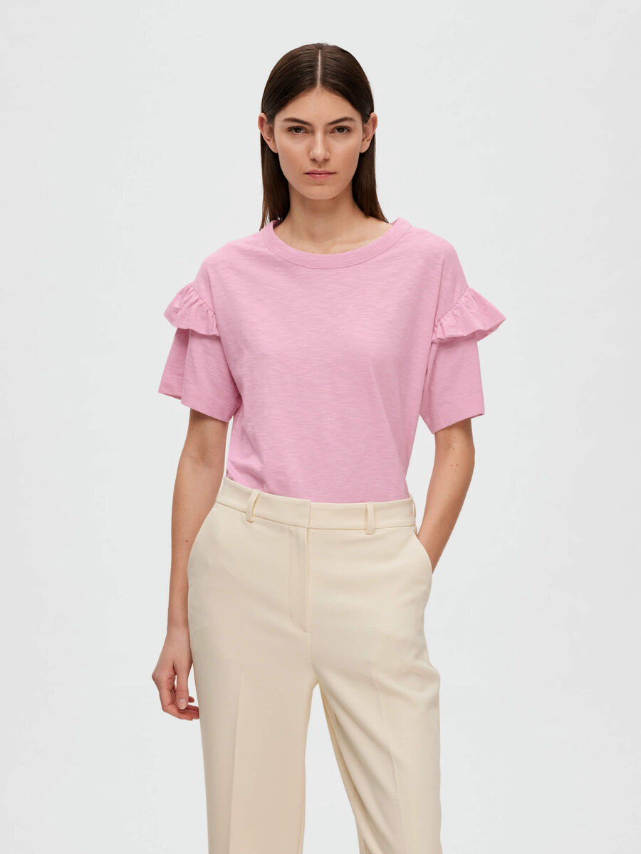 Selected EN COTON À VOLANTS T-SHIRT, Sweet Lilac, highres - 16079837_SweetLilac_003.jpg