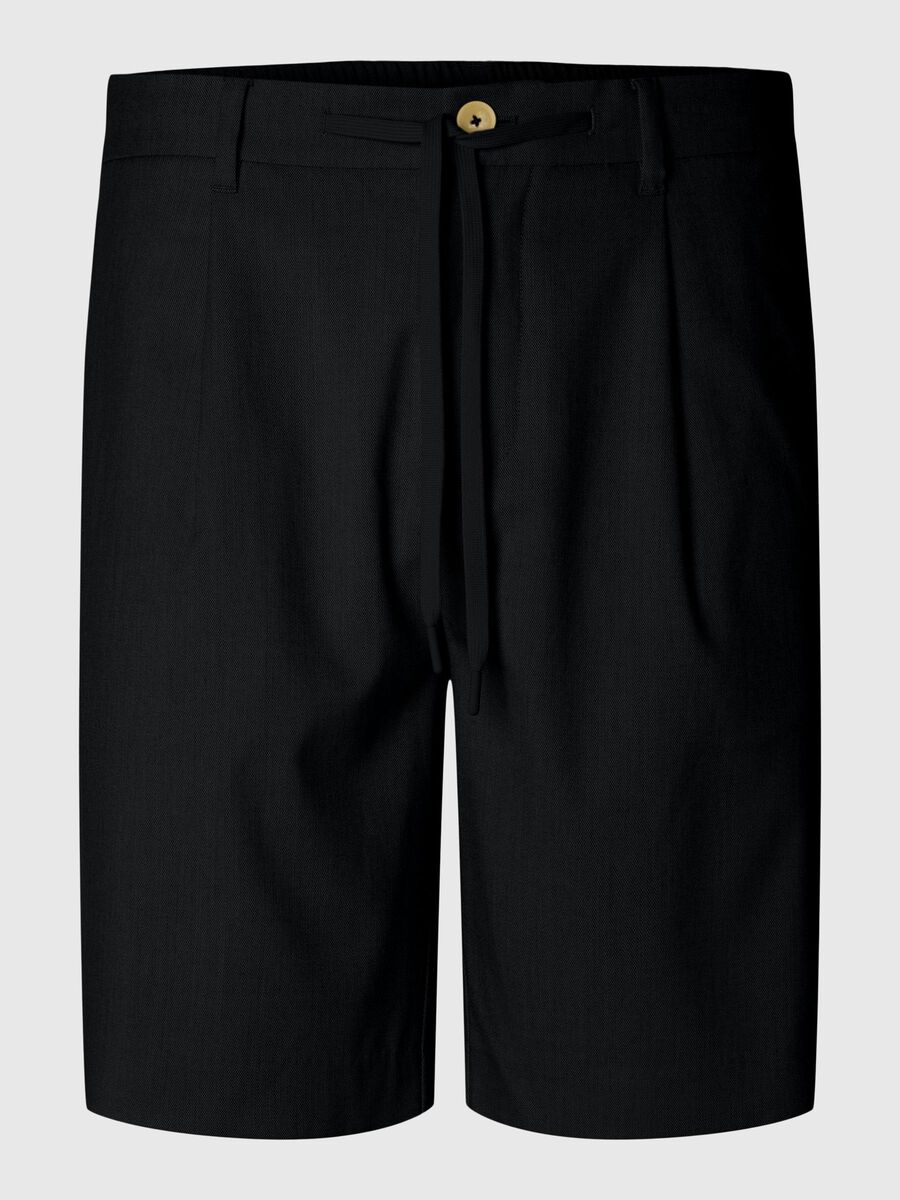 Selected DRAWSTRING SHORTS, Black, highres - 16096750_Black_001.jpg