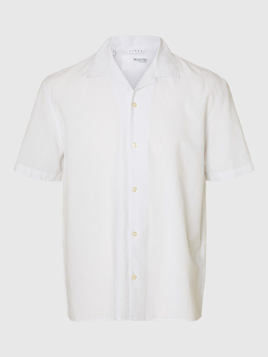 Selected LEINENMIX KURZARMHEMD, White, highres - 16092978_White_001.jpg