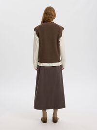 WOOL KNITTED VEST, Turkish Coffee, highres