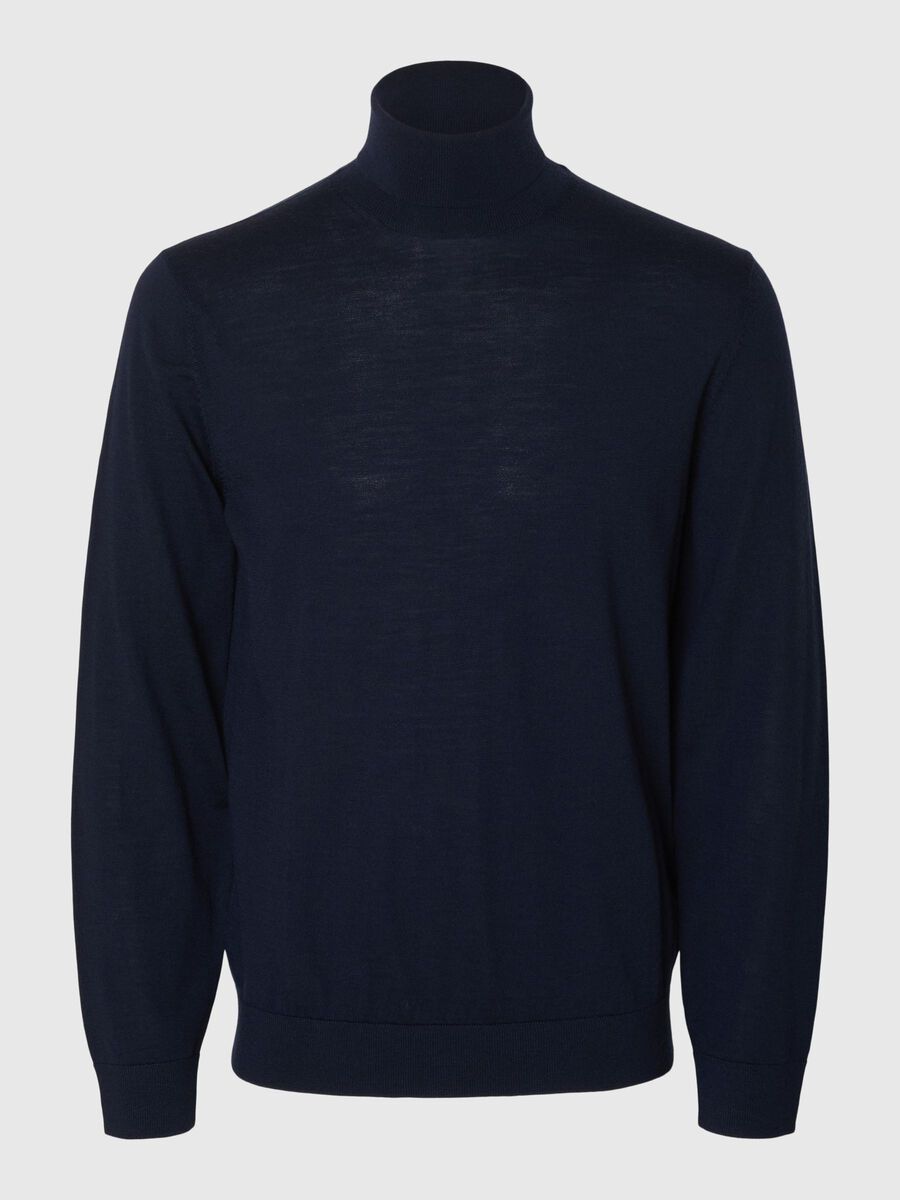 Selected 100% MERINO WOOL TURTLENECK, Navy Blazer, highres - 16094653_NavyBlazer_001.jpg
