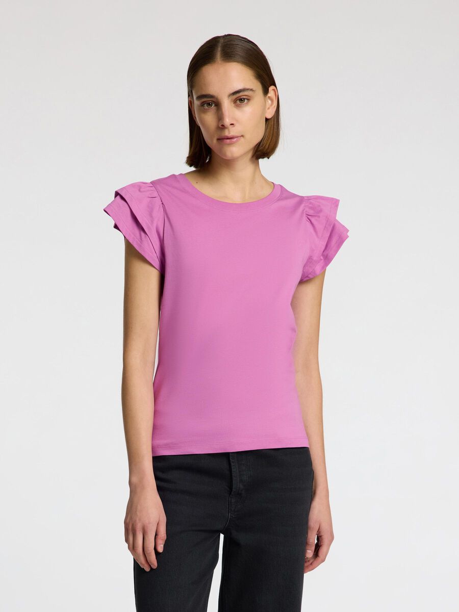 Selected BAUMWOLL RÜSCHEN T-SHIRT, First Bloom, highres - 16089829_FirstBloom_003.jpg