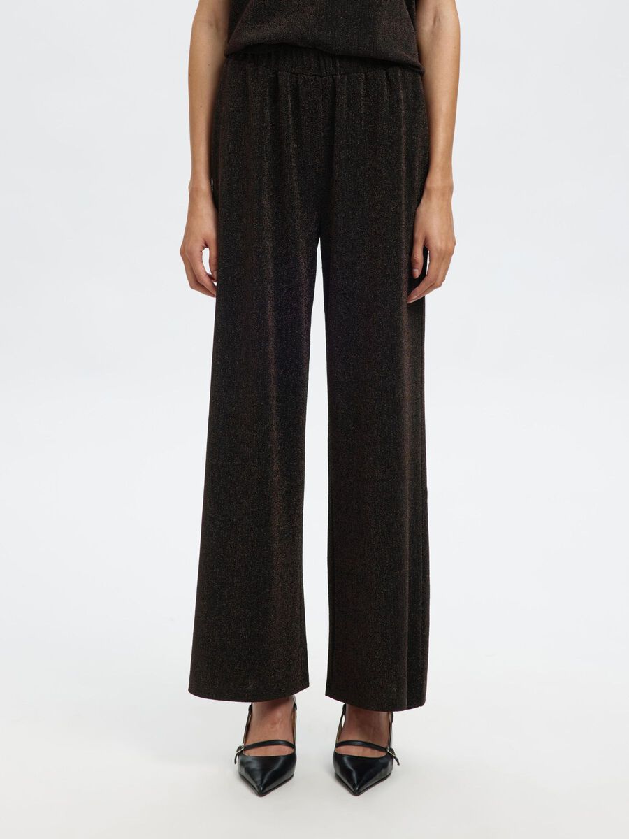 Product tile image - GLITTER HIGH WAISTED TROUSERS, Delicioso | 16099813_Delicioso