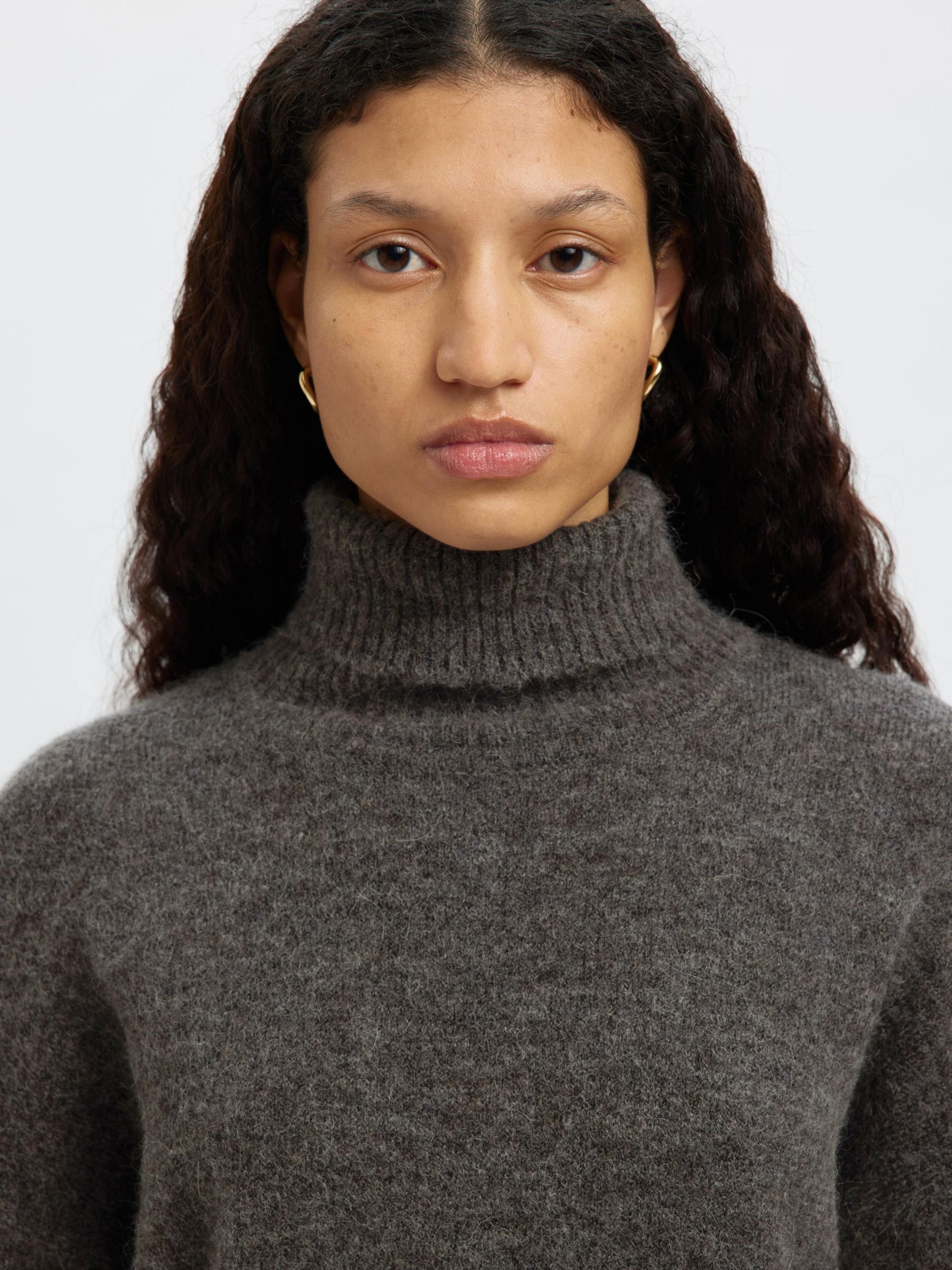 WOOL BLEND TURTLENECK, Medium Grey Melange, highres
