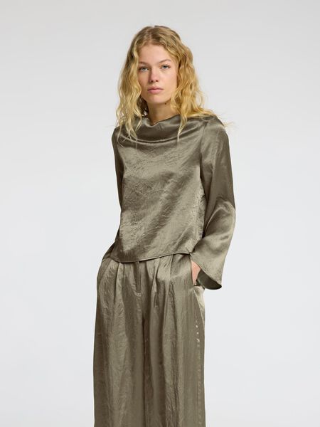 Selected HIGH NECK LONG SLEEVED TOP, Vetiver, highres - 16097101_Vetiver_003.jpg