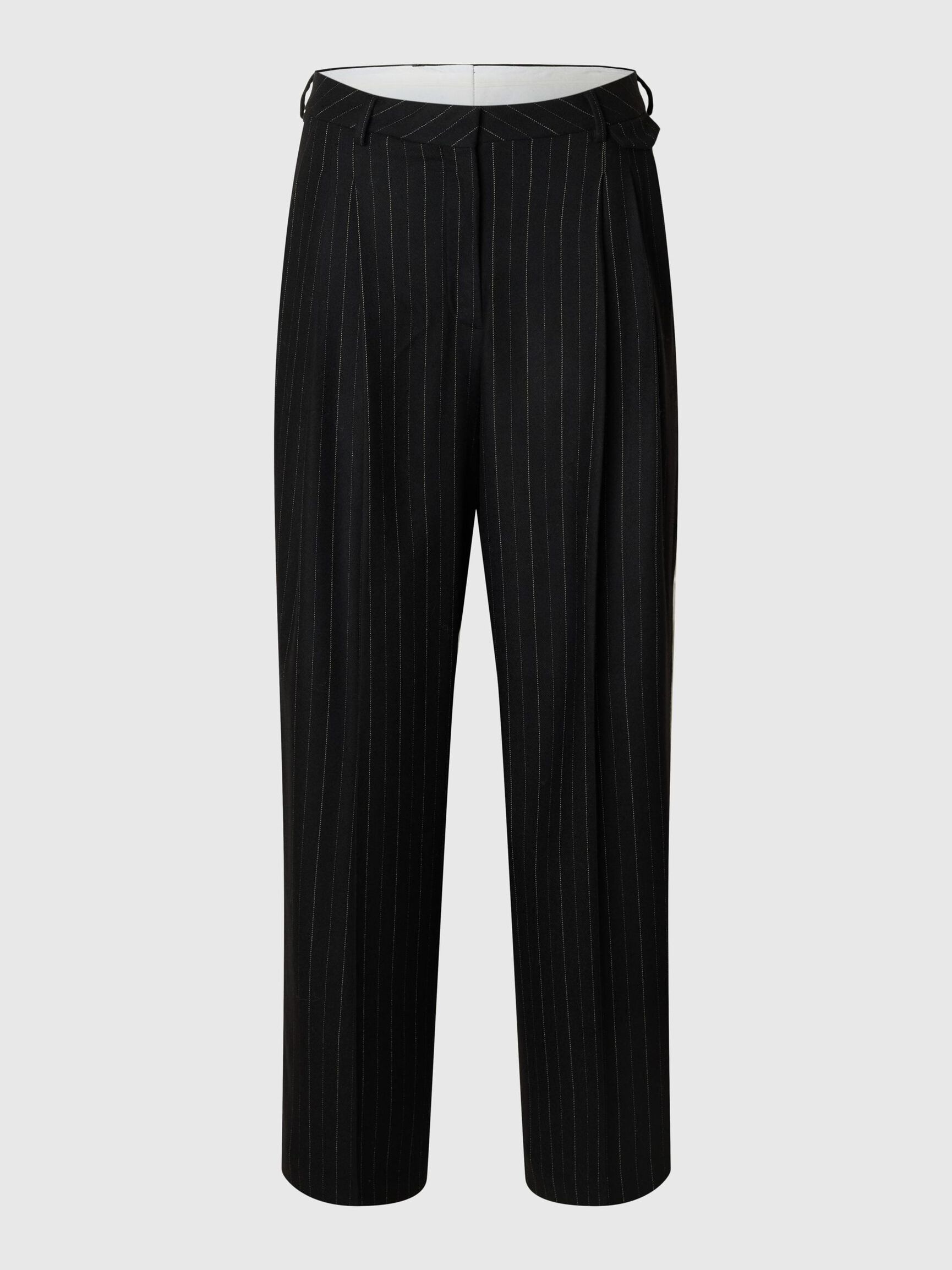 WOOL BLEND  SUIT TROUSERS, Black, highres