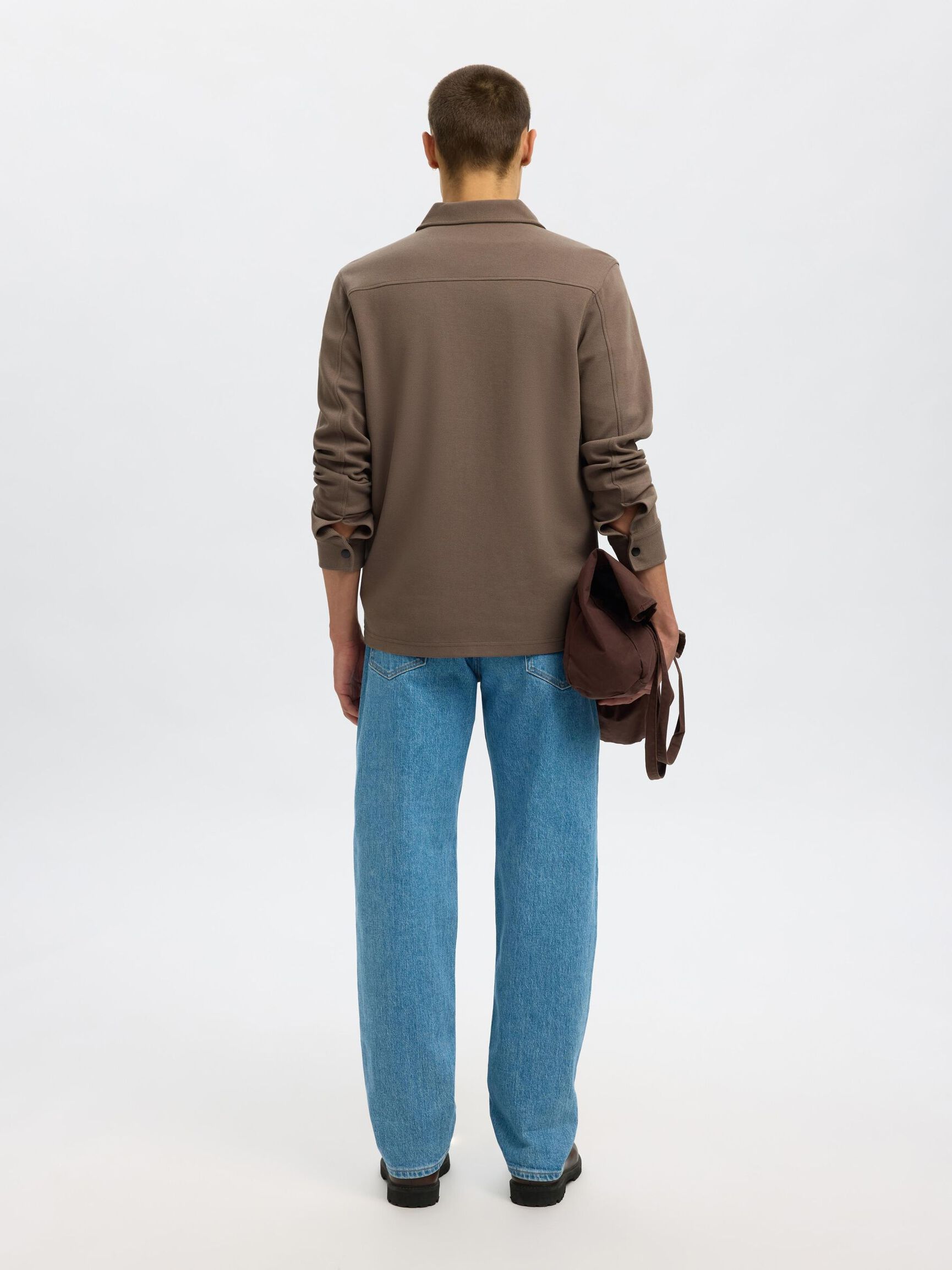 ZIPPED SWEAT JACKET, Morel, highres