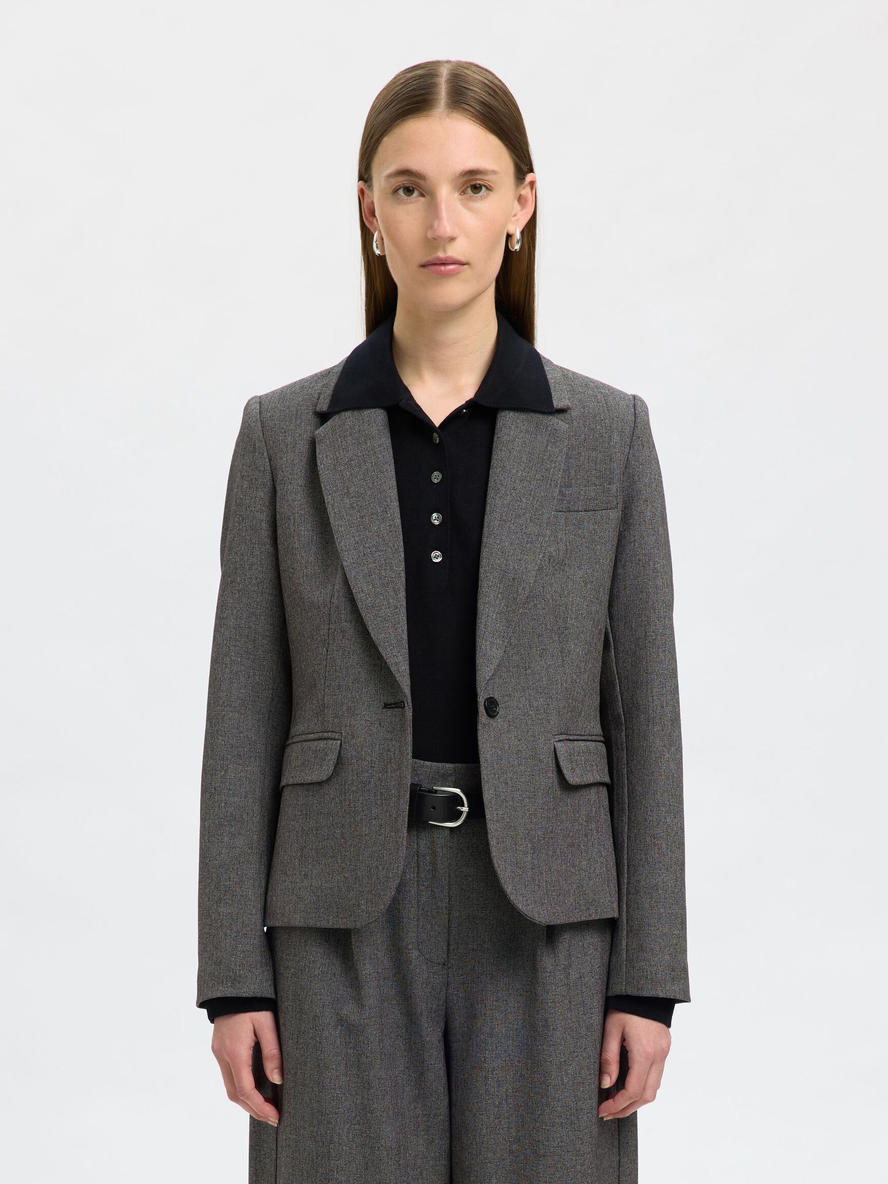 SLIM FIT BLAZER, Black, highres