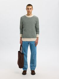 LANGÄRMELIGER STRICKPULLOVER, Deep Forest, highres