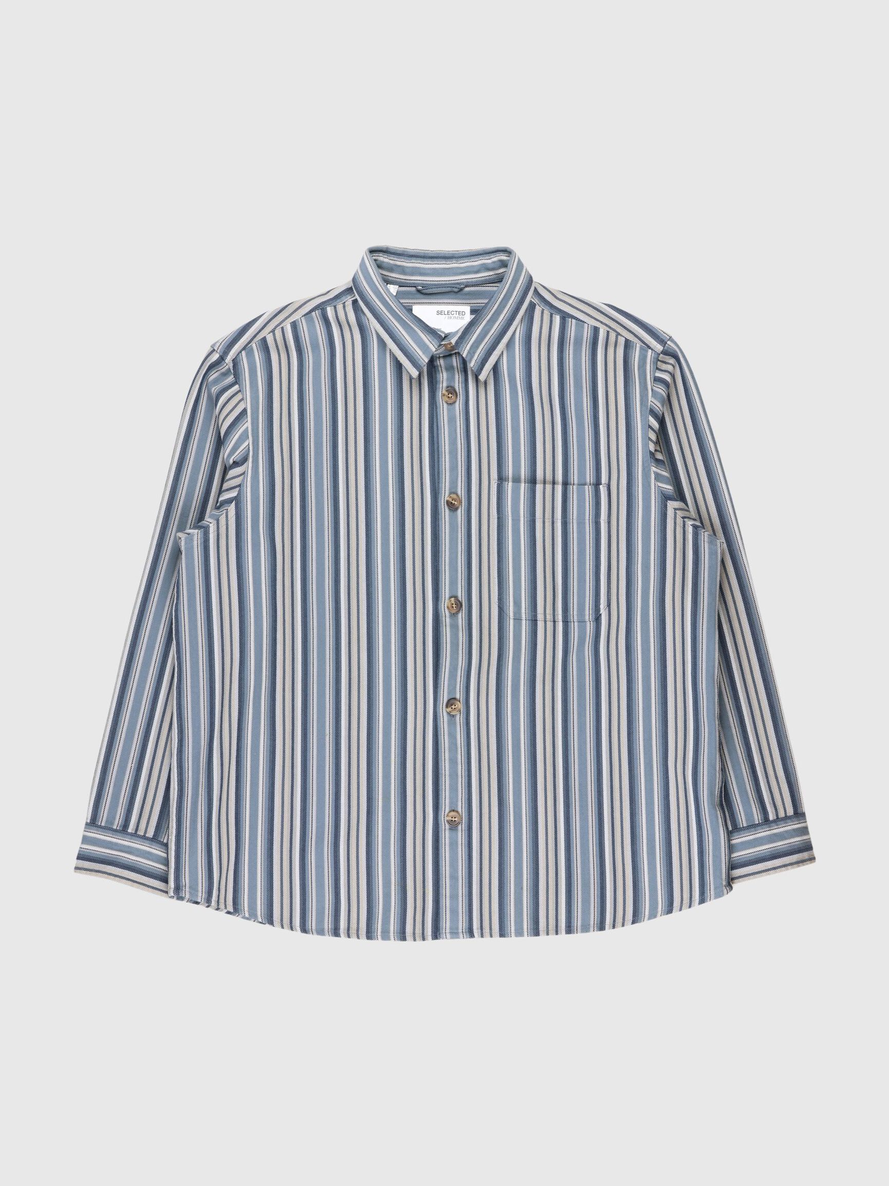 GESTREIFTES BAUMWOLL OVERSHIRT, Stormy Weather, highres