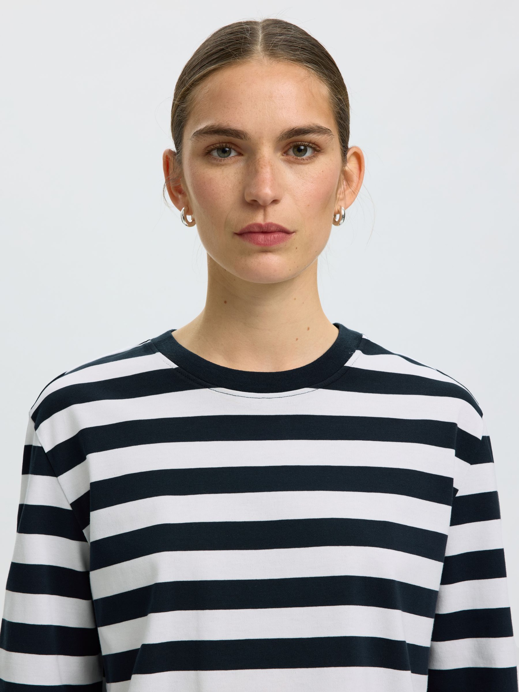 STRIPED LONG-SLEEVED T-SHIRT, Dark Sapphire, highres