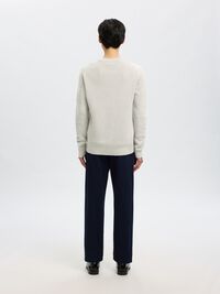 RONDE HALS SWEATER, Light Grey Melange, highres