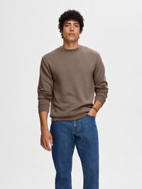 VISCOSE BLEND SWEATSHIRT, Morel, highres