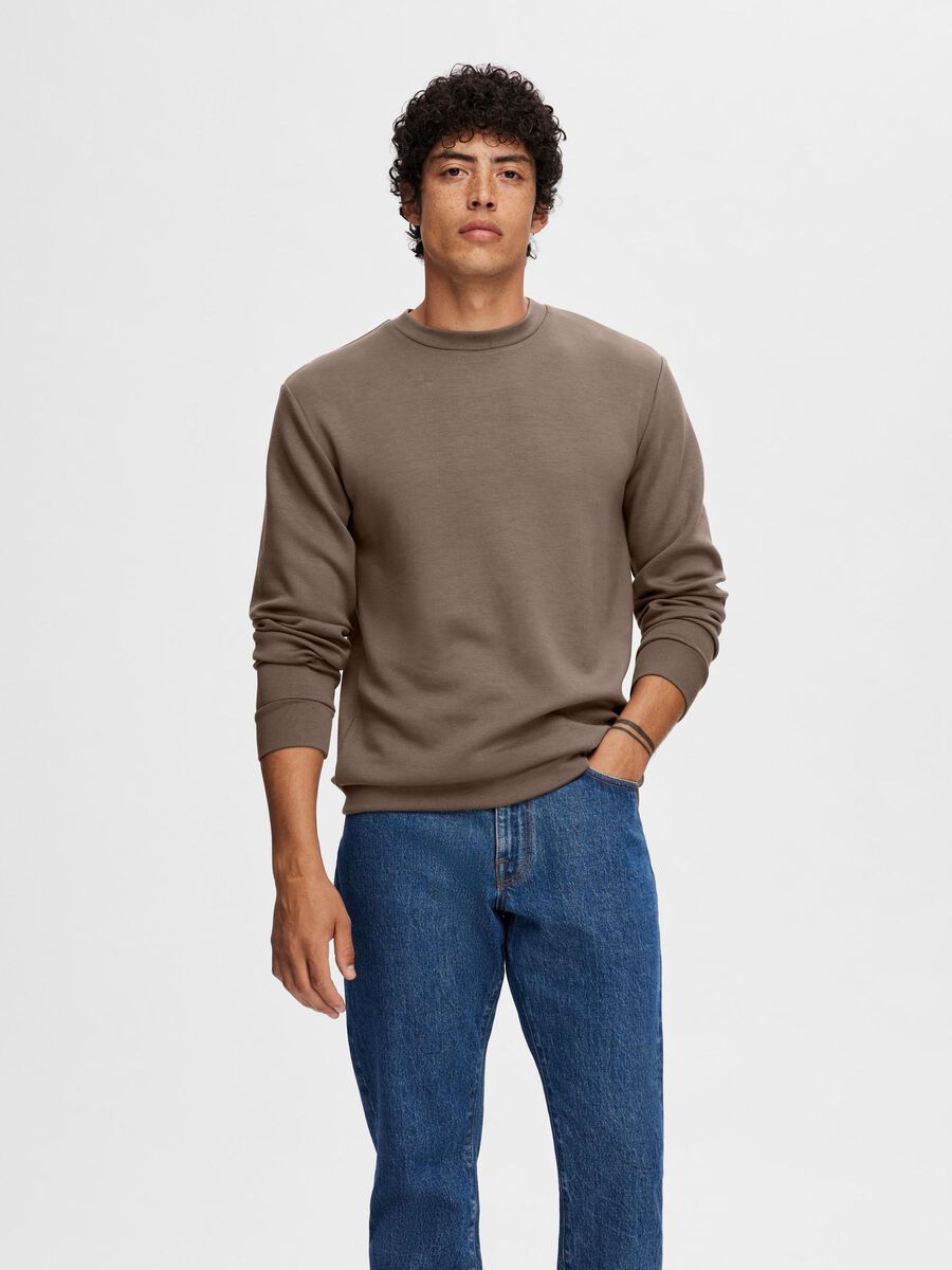 Selected VISCOSE BLEND SWEATSHIRT, Morel, highres - 16092573_Morel_003.jpg