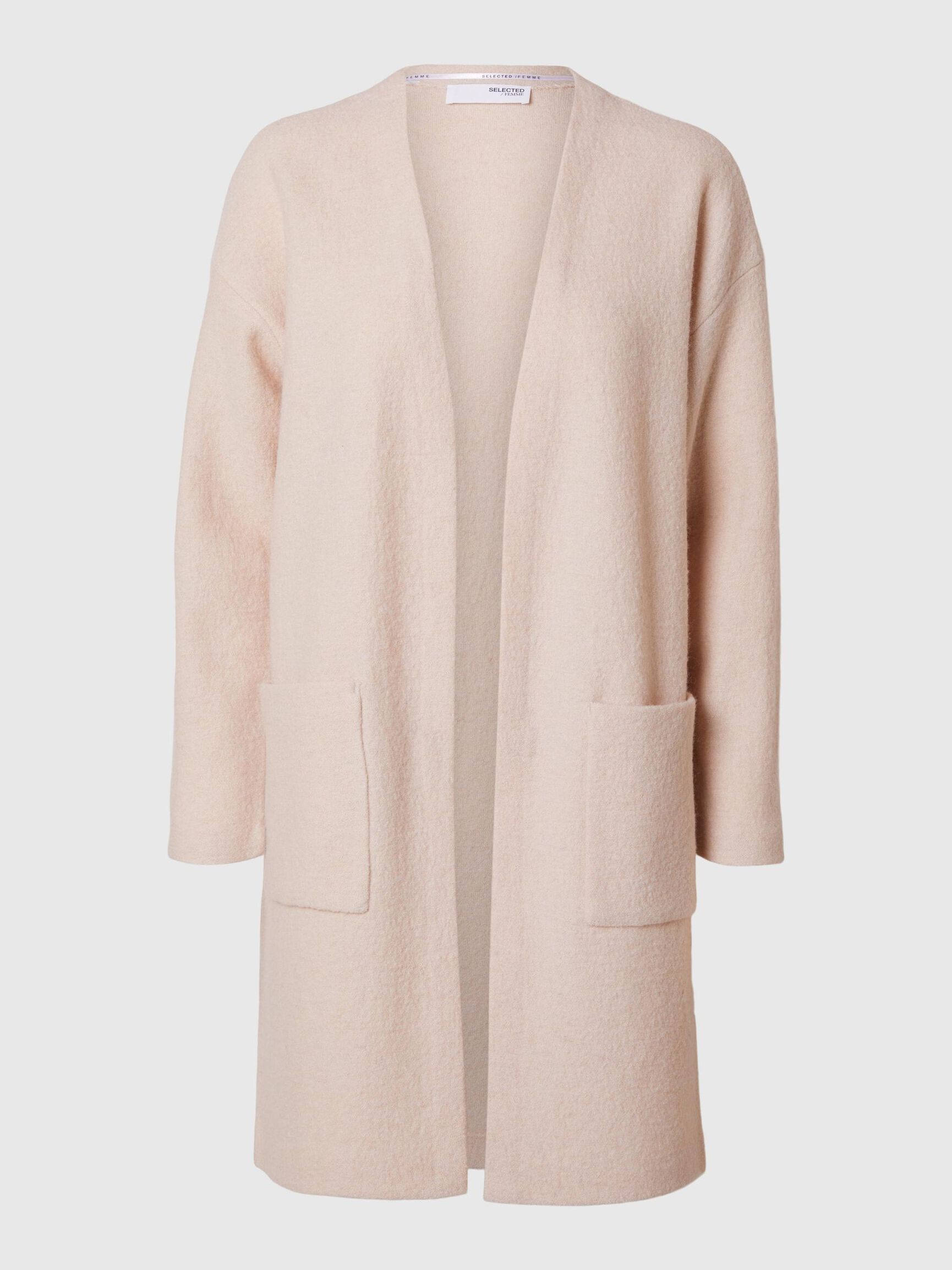 WOLL STRICKJACKE, Oatmeal, highres