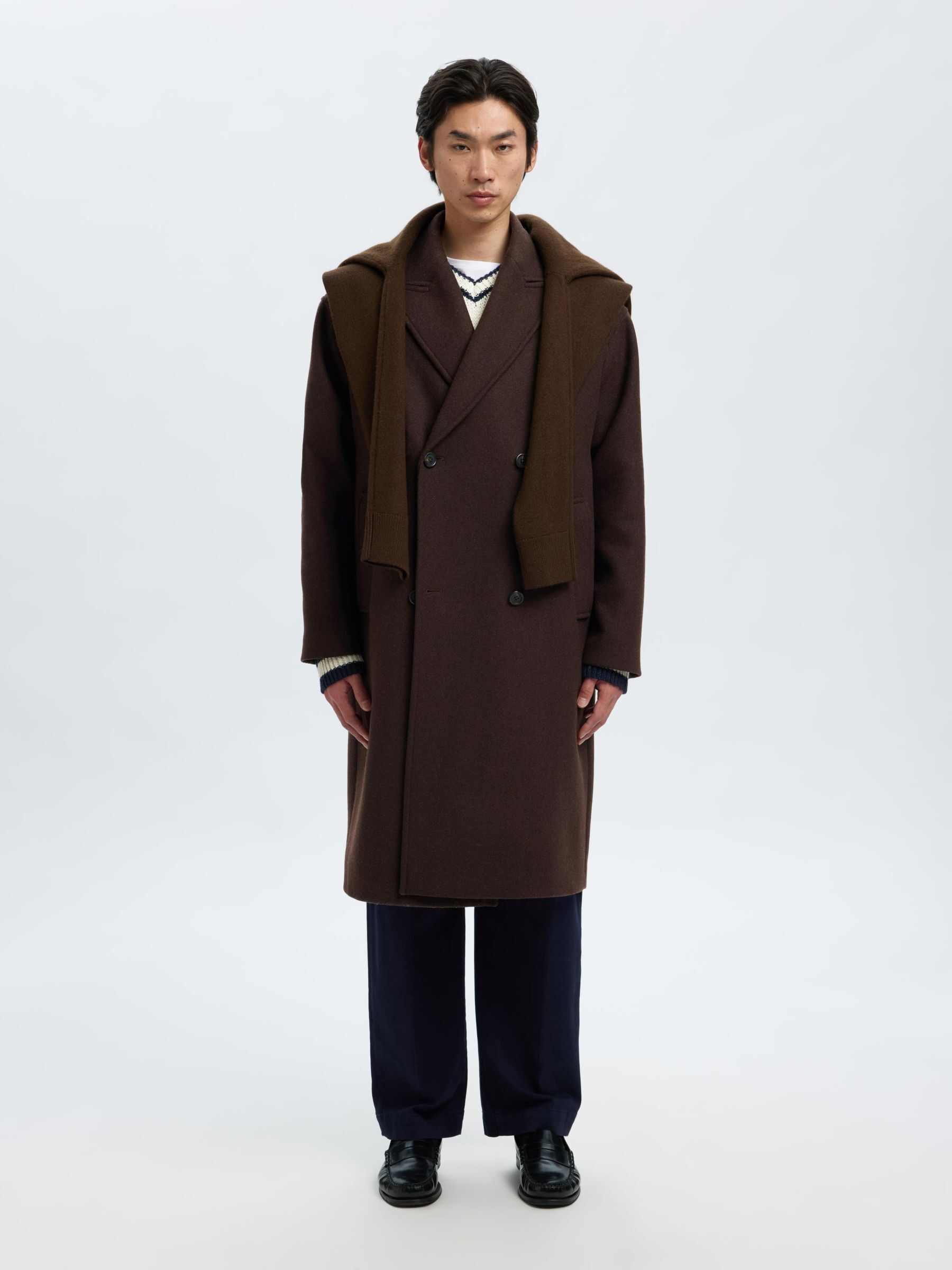 Her lip to ハウンドトゥース ダブルブレストコート herlipto Double Breasted Wool-Blend Coat DOUBLE BREASTED WOOL