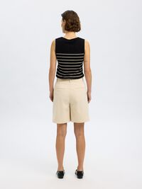 LINNENMIX GEBREIDE TOP, Black, highres