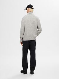 RULLEKRAVE I ULDBLANDING PULLOVER, Light Grey Melange, highres
