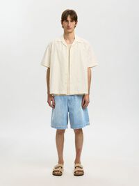 LOOSE FIT DENIM SHORTS, Light Blue Denim, highres