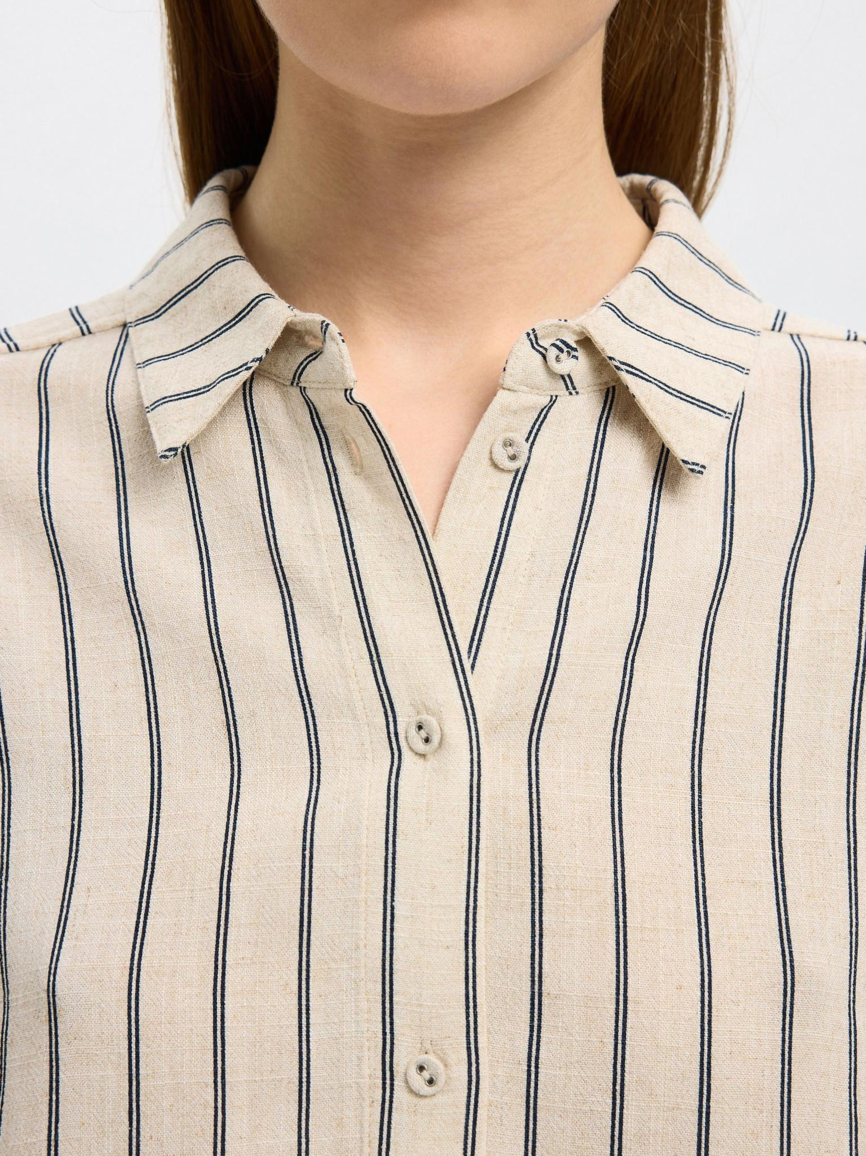 À RAYURES CHEMISE COURTE, Sandshell, highres