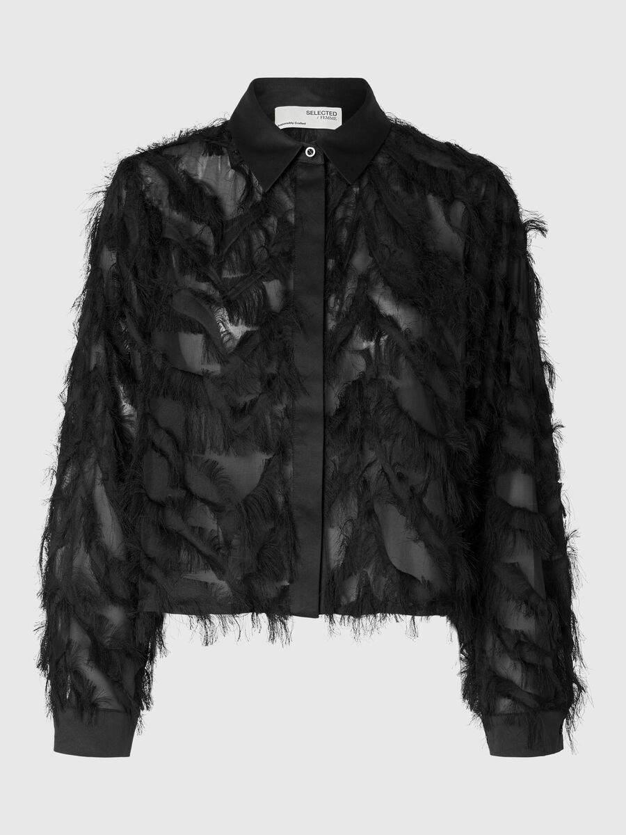 Product tile image - CAMICIA CROPPED, Black | 16095034_Black