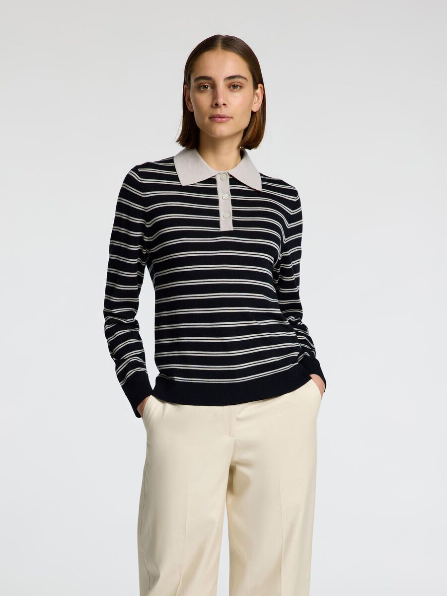Selected 100% MERINO WOOL LONG-SLEEVED POLO, Black, highres - 16099131_Black_1224717_003.jpg