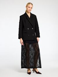 VERZIERTER ZWEIREIHIGER BLAZER, Black, highres