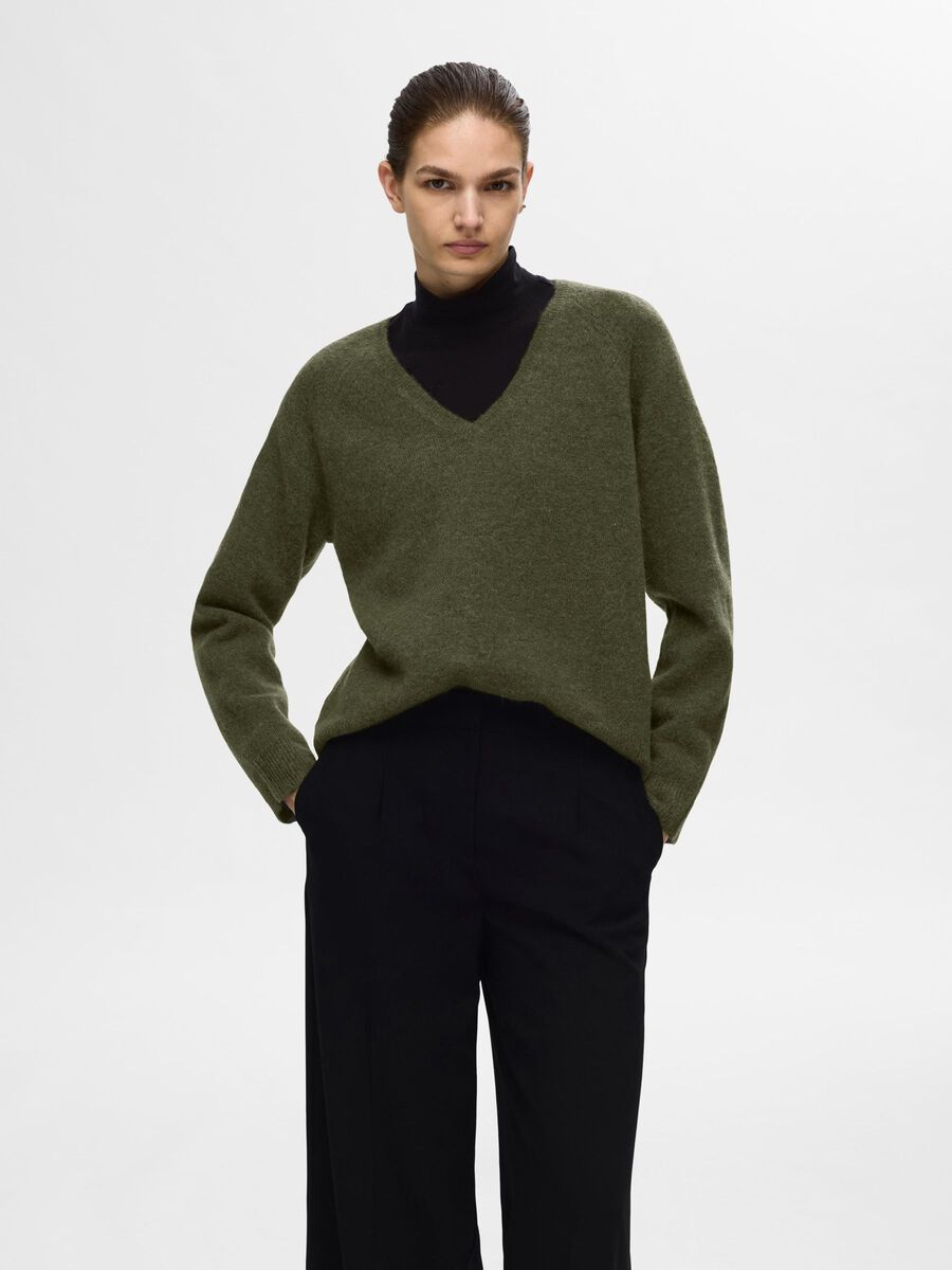 Selected WOOL BLEND V NECK PULLOVER, Kalamata, highres - 16094268_Kalamata_1113603_003.jpg
