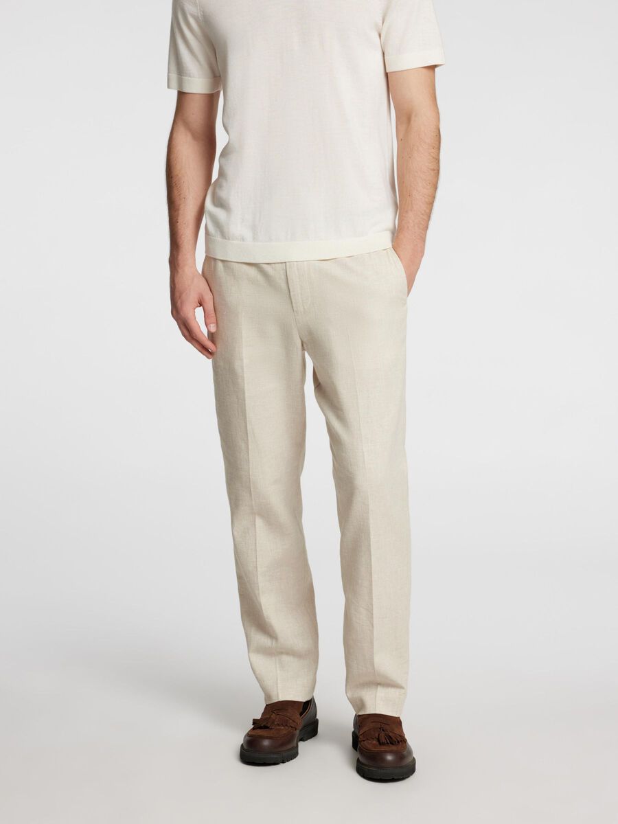 Selected LINNENMIX PANTALON, Oatmeal, highres - 16093871_Oatmeal_003.jpg