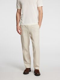 MEZCLA DE LINO PANTALONES DE TRAJE, Oatmeal, highres
