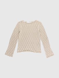 LONG SLEEVED KNITTED TOP, Birch, highres